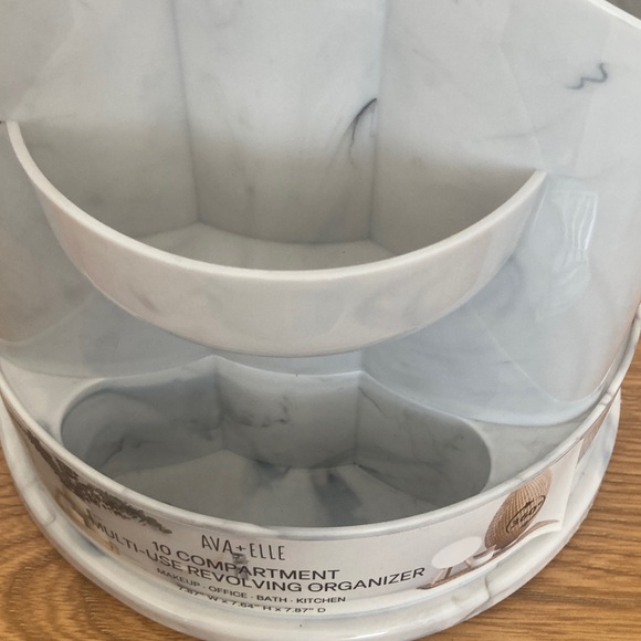 10 compartment multi use revolving organizer faux marble look - Picture 12 of 12